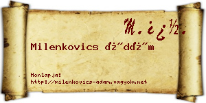 Milenkovics Ádám névjegykártya